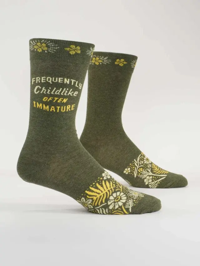 Blue Q Men’s Childlike Whimsy Crew Socks