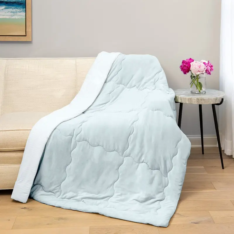 Breathable Cooling Throw Blanket – 60″ x 70″ Lightweight Temperature-Regulating Fabric