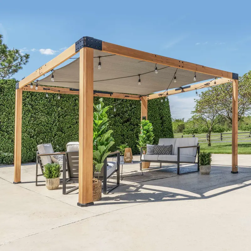Brendan 12×10 Sail Shade Pergola – Modern Adjustable Sun Shelter