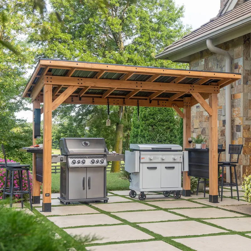 Briarton XL Grill Gazebo with Integrated Cooking Station