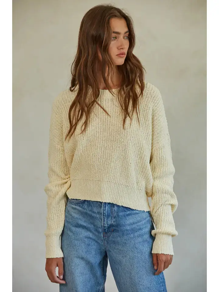 By Together Knit Cotton Crewneck Sweater