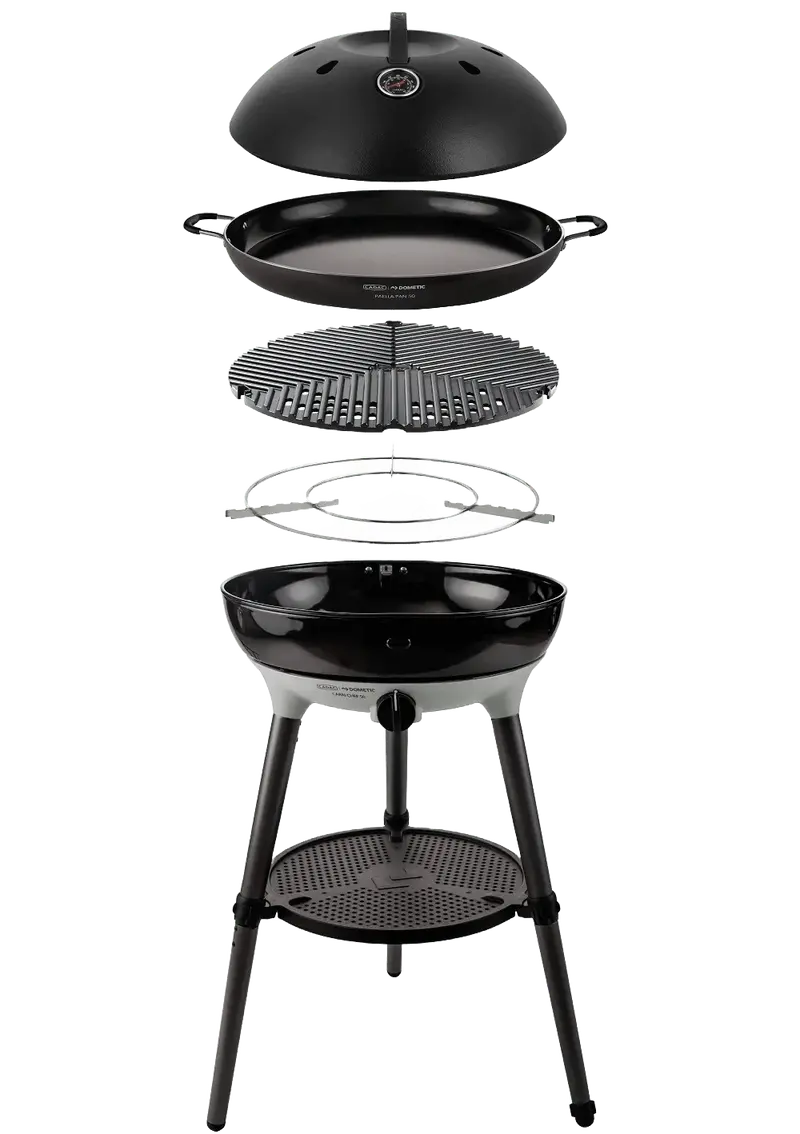 Cadac Carri Chef 50 Paella & BBQ Pan – 47cm Ceramic with Lid & QR Stand