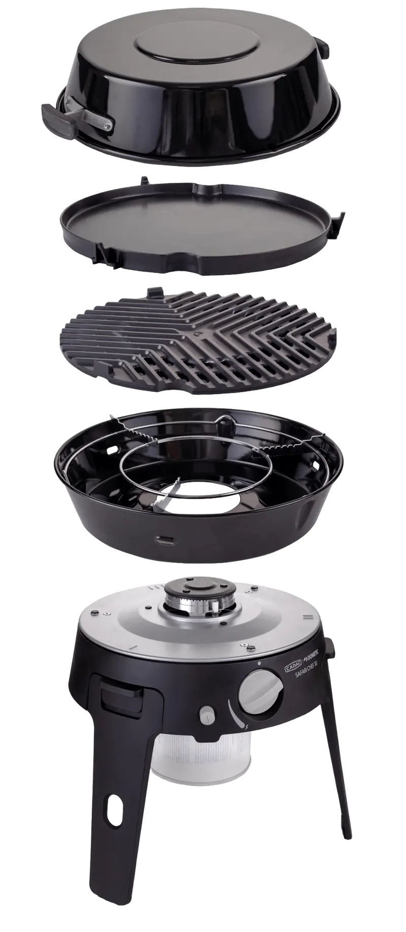 Cadac Safari Chef 30 HP Deluxe Portable Gas BBQ – Ceramic Grid Included
