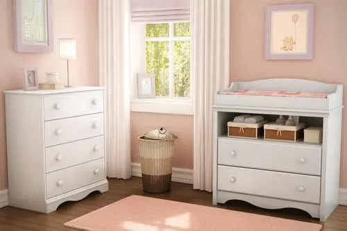 Casey White Changing Table with Storage
