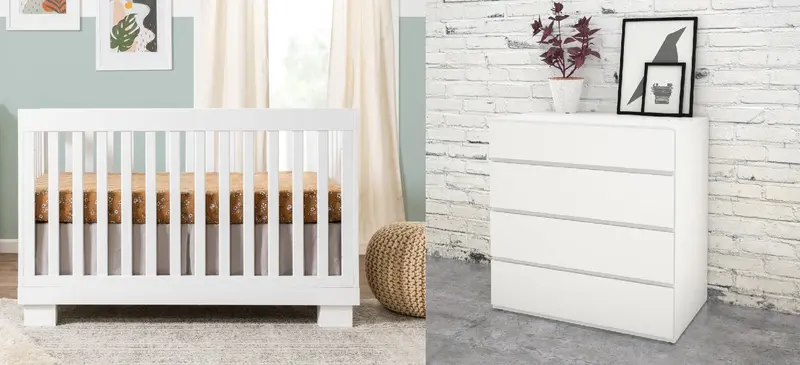Caspian IV 2-Piece Nursery Set – All-White Finish