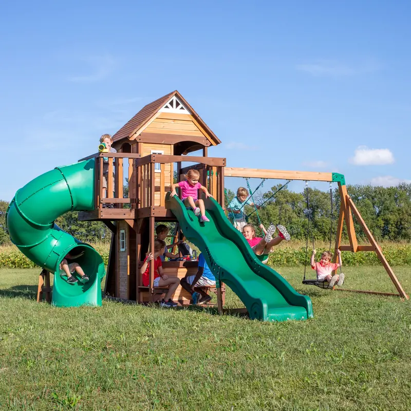 Cedar Cove Pressure-Treated Wooden Swing Set