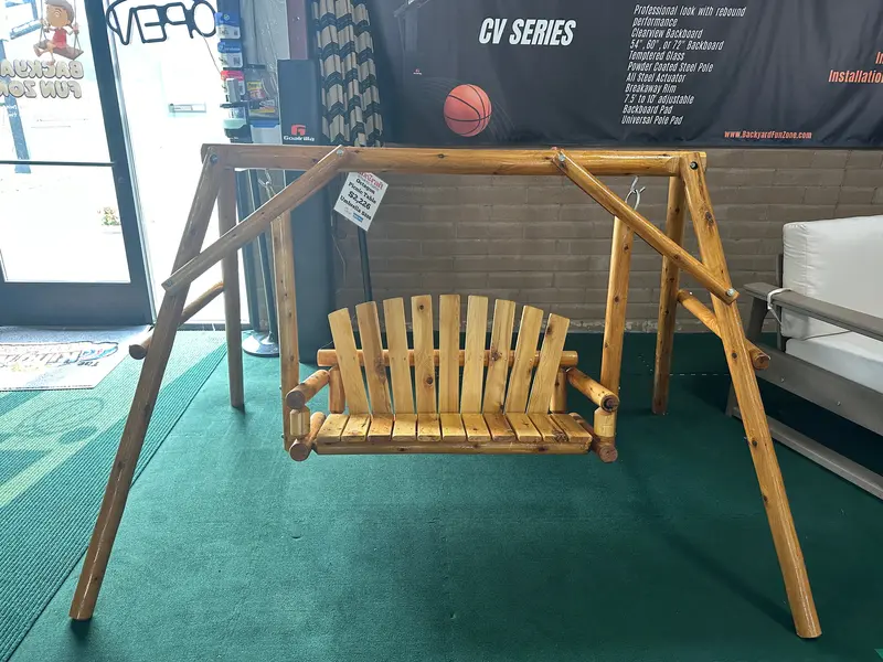Cedar Log Kids’ Lawn Swing