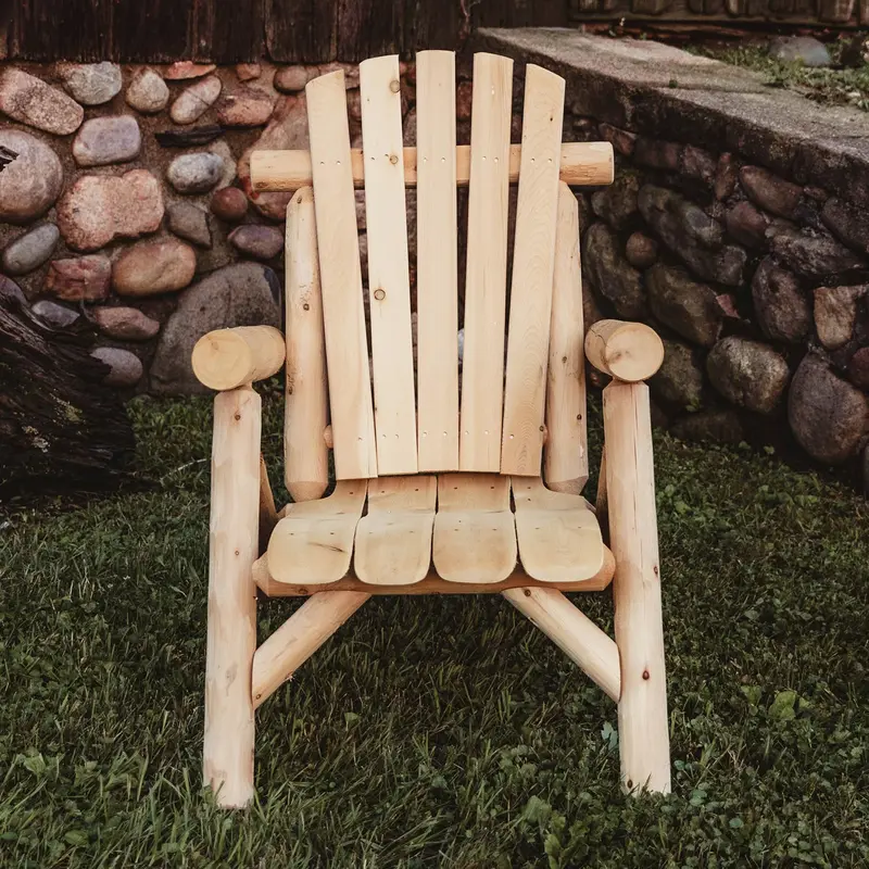 Cedar Log Lounge Chair with Rustic Elegance