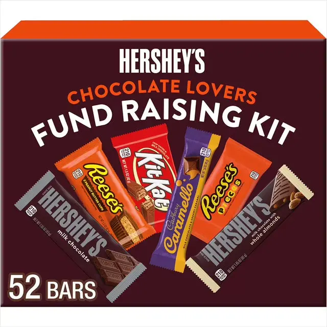 Chocolate Lovers Full-Size Candy Bar Variety – 52-Pack