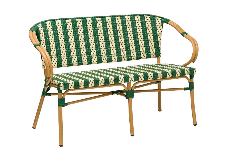 Claire 130 cm French Woven Café Bench