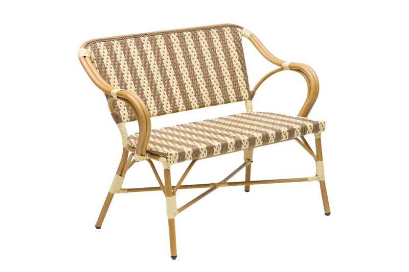Claire Woven Café Bench with French Braid Detailing