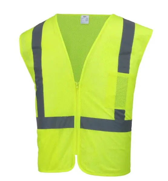 Class 2 Hi-Vis Lime Green Reflective Safety Vest for Day/Night Use