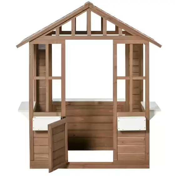 Classic Wooden Outdoor Playhouse – Cottage-Style Kids Retreat