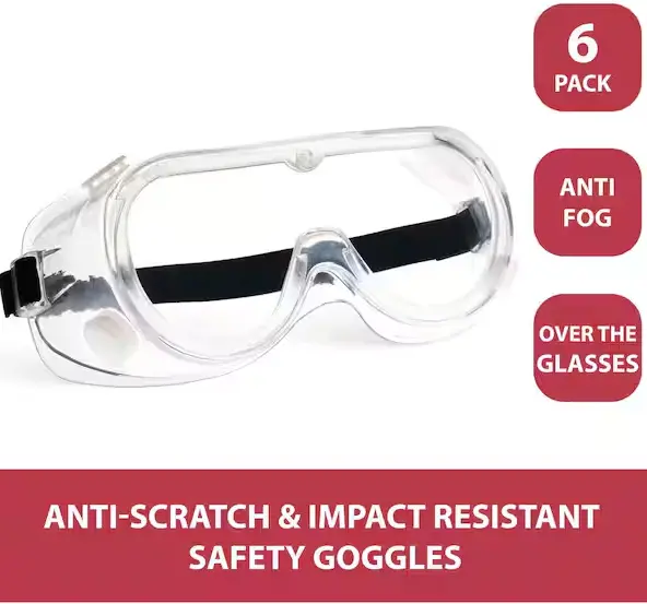 Clear 4-Vent Chemical Splash-Resistant Safety Goggles