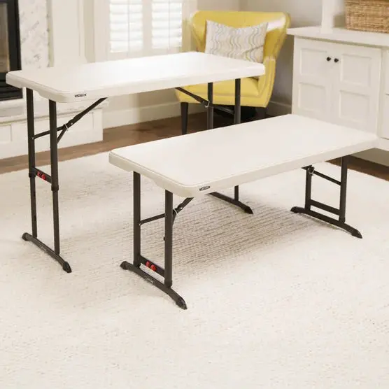 Commercial-Grade 4-Foot Adjustable Height Table (2-Pack)