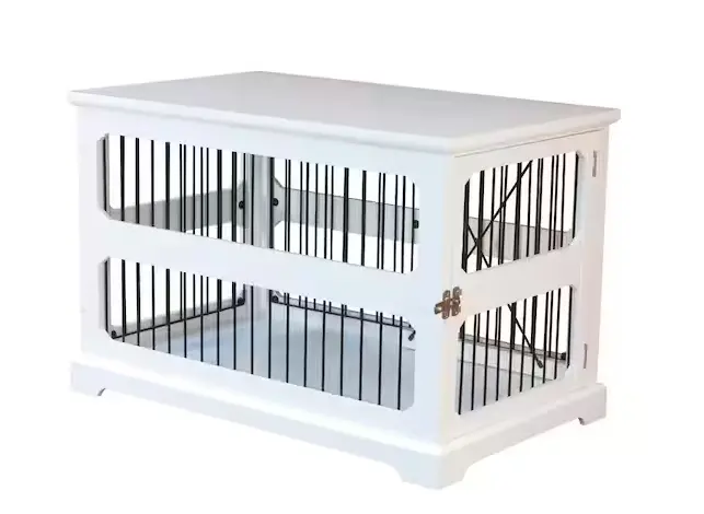 Convertible Slide-Aside Crate & End Table – White Medium Size, Space-Saving Design