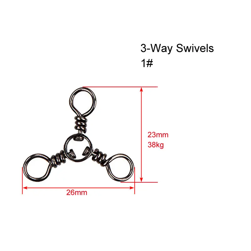 CrossLine Triple Swivels – 60-Pack, 1-Test Strength