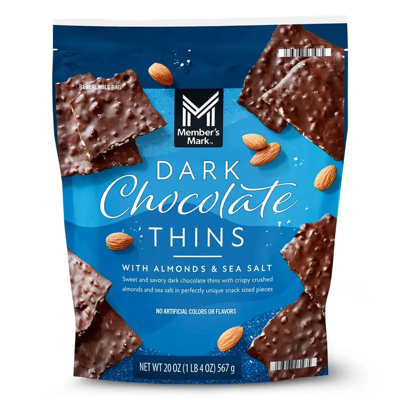 Dark Chocolate Almond Thins with Sea Salt – 20 oz Gourmet Snack