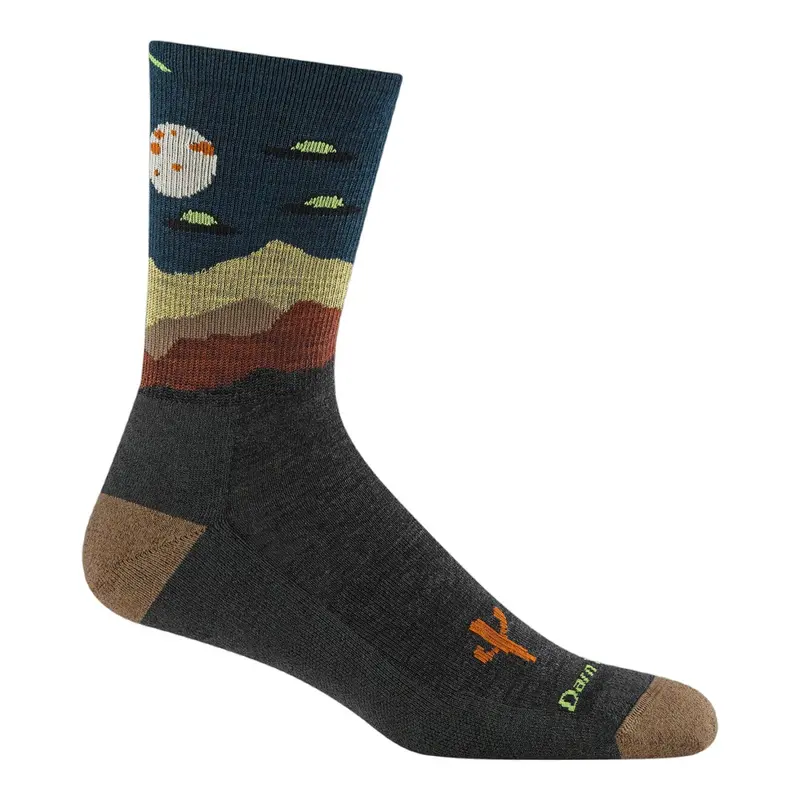Darn Tough Men’s Spaced Out Micro Crew Socks – Lightweight Hiking Fit in Charcoal