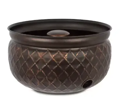 Decorative Embossed Round Hose Storage Pot