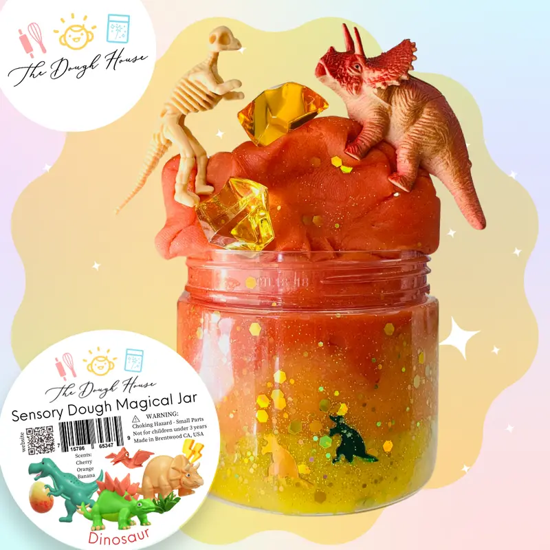 Dinosaur-Themed Fun-Size Magical Dough Jar for Kids