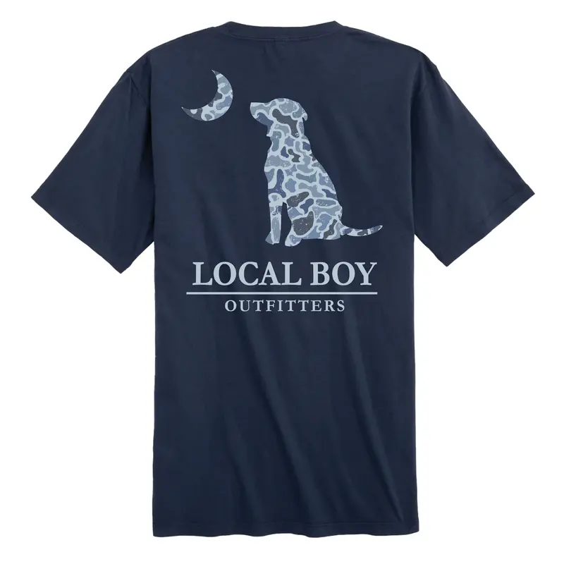 Distressed Cobalt Dog & Moon T-Shirt – Adult Fit