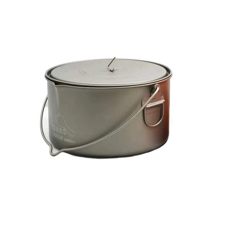 Durable Titanium Cooking Pot – 2000ml with Bail Handle