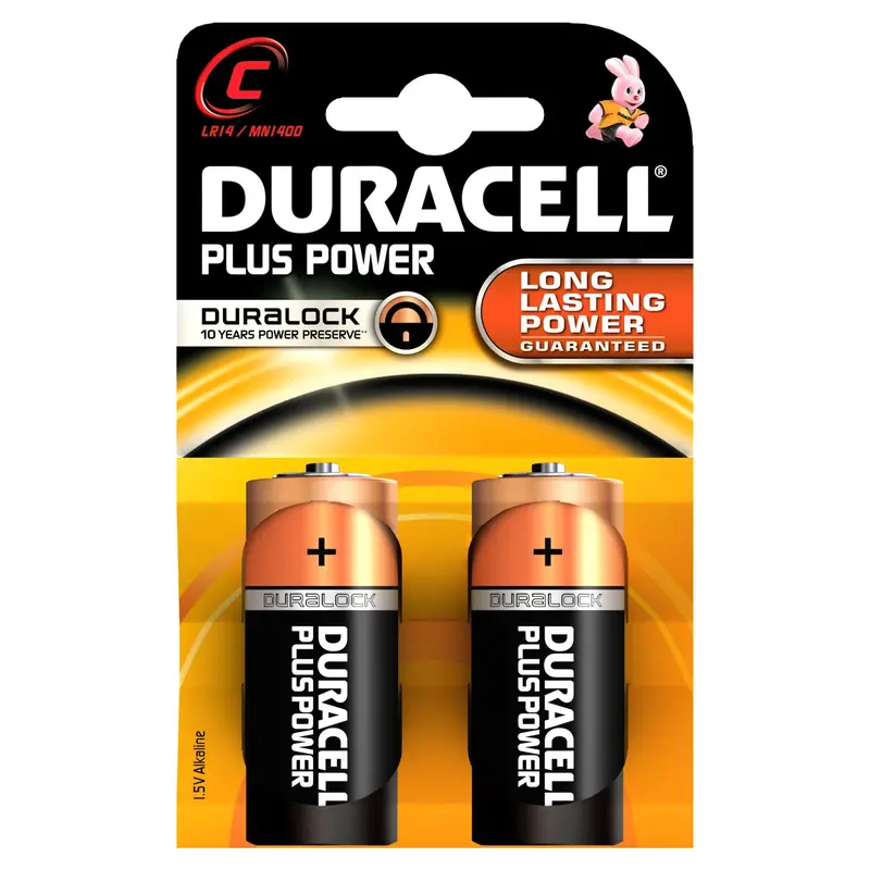 Duracell Plus Power C Alkaline Batteries – 2-Cell Pack