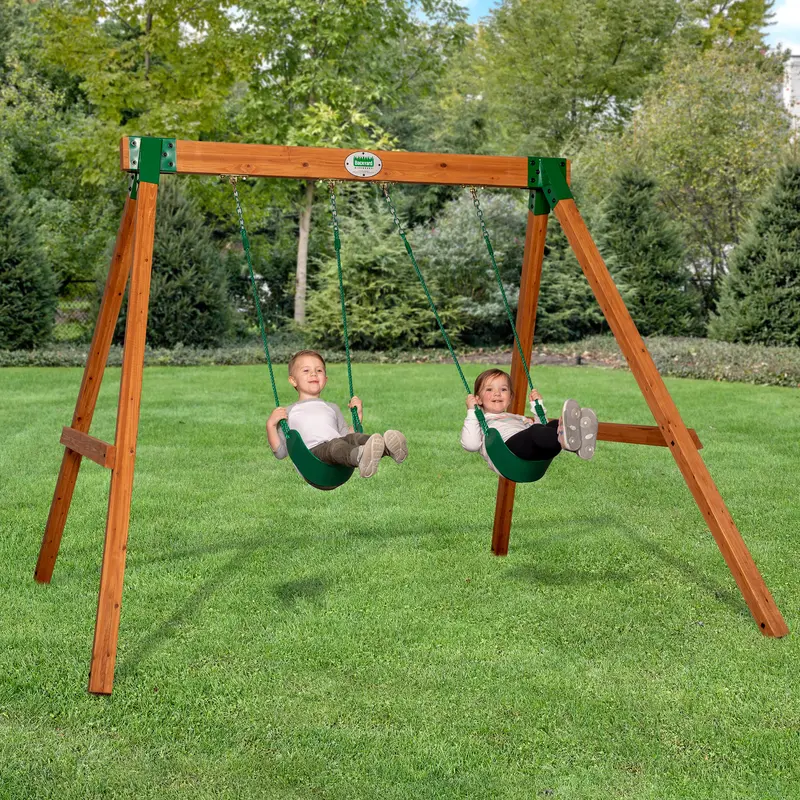 Durango Heavy-Duty Metal Swing Set – Durable Powder-Coated Frame