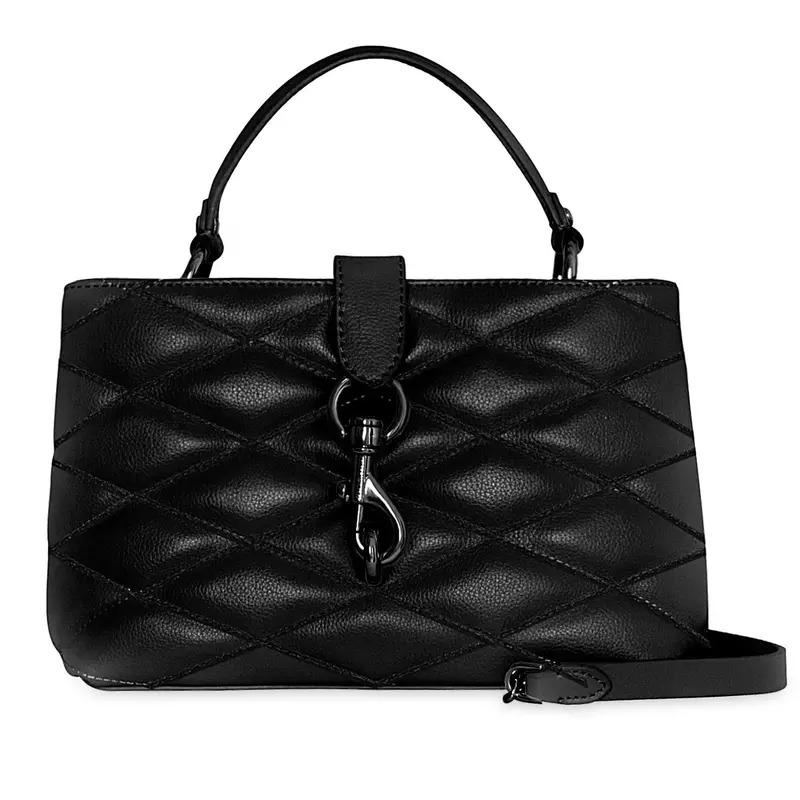 Edie Diamond-Quilted Top-Handle Satchel – Structured Silhouette