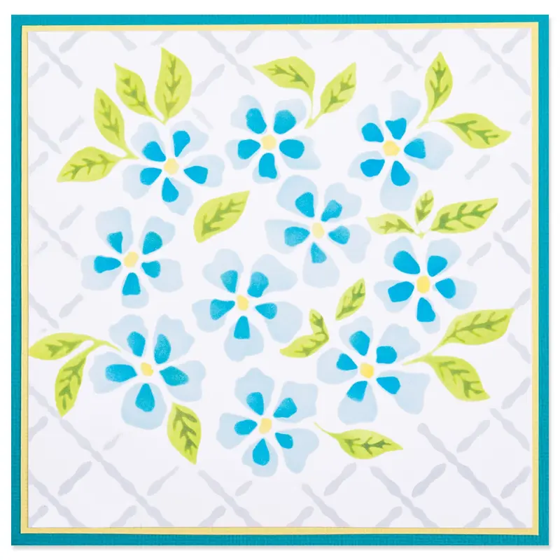 Eileen Hull Sizzix Watercolor Flowers and Lattice Layered Stencil Set (4-Pack)