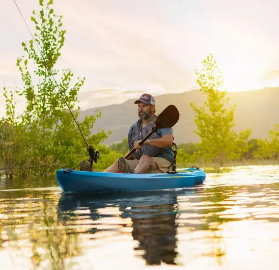 Enclave 10’3″ Angler Kayak Bundle Including Paddle & Transport Carrier