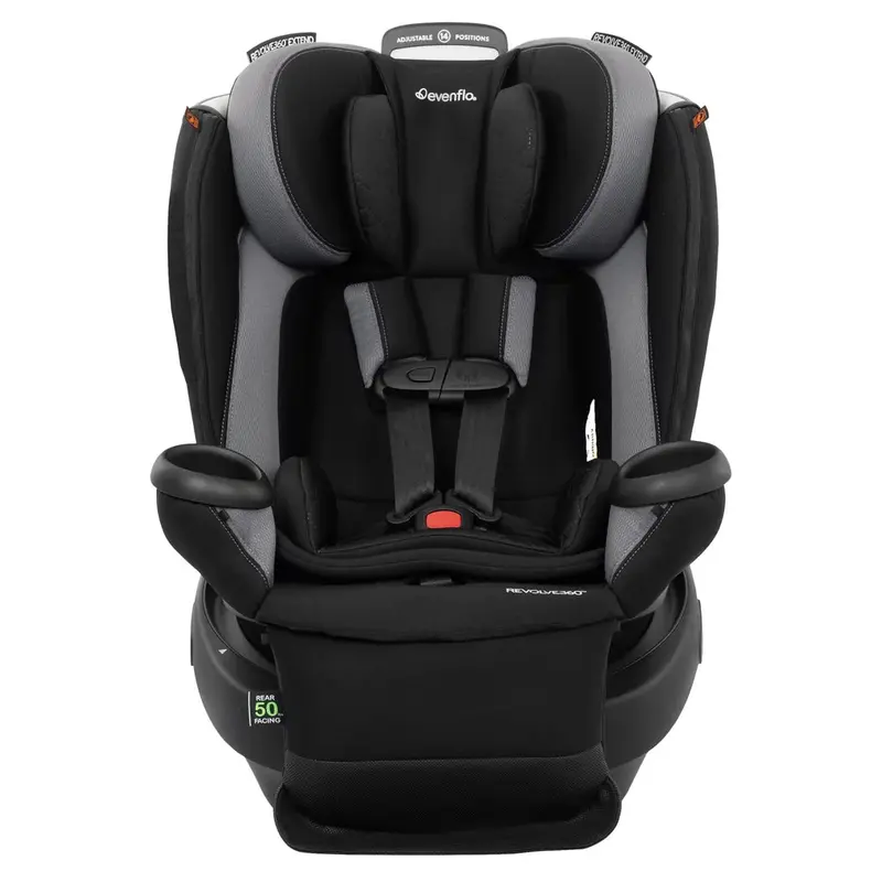 Evenflo Revolve360 Extend Rotational All-in-One Car Seat – Revere Gray with Quick-Clean Cover