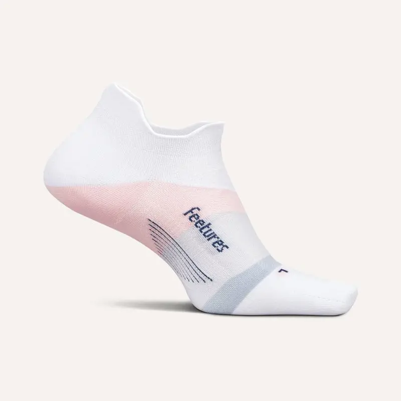 Feetures Women’s Elite Ultra-Light Tab Socks – White Rose
