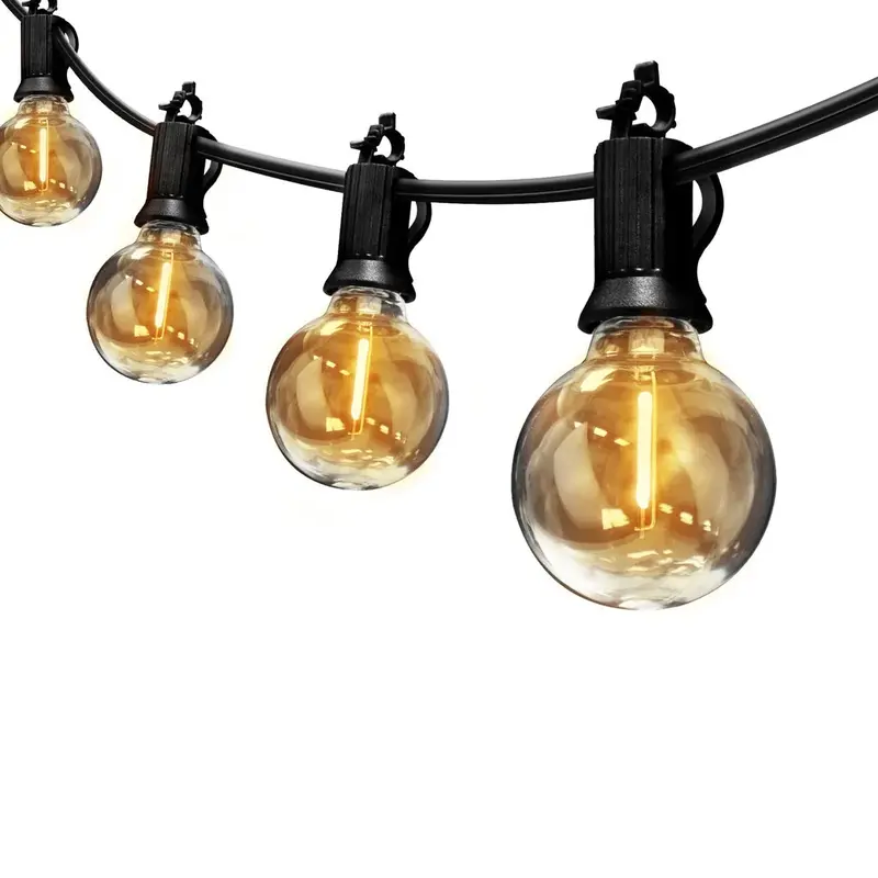 Feit Electric 50-Foot LED Café String Light – Warm White, Outdoor Rated