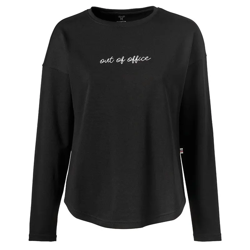 Fera Meister Out of Office Lounge Top for Women – Black Ribbed Knit Top