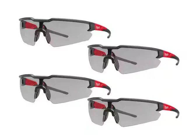 Four-Pack Gray Anti-Scratch Safety Glasses