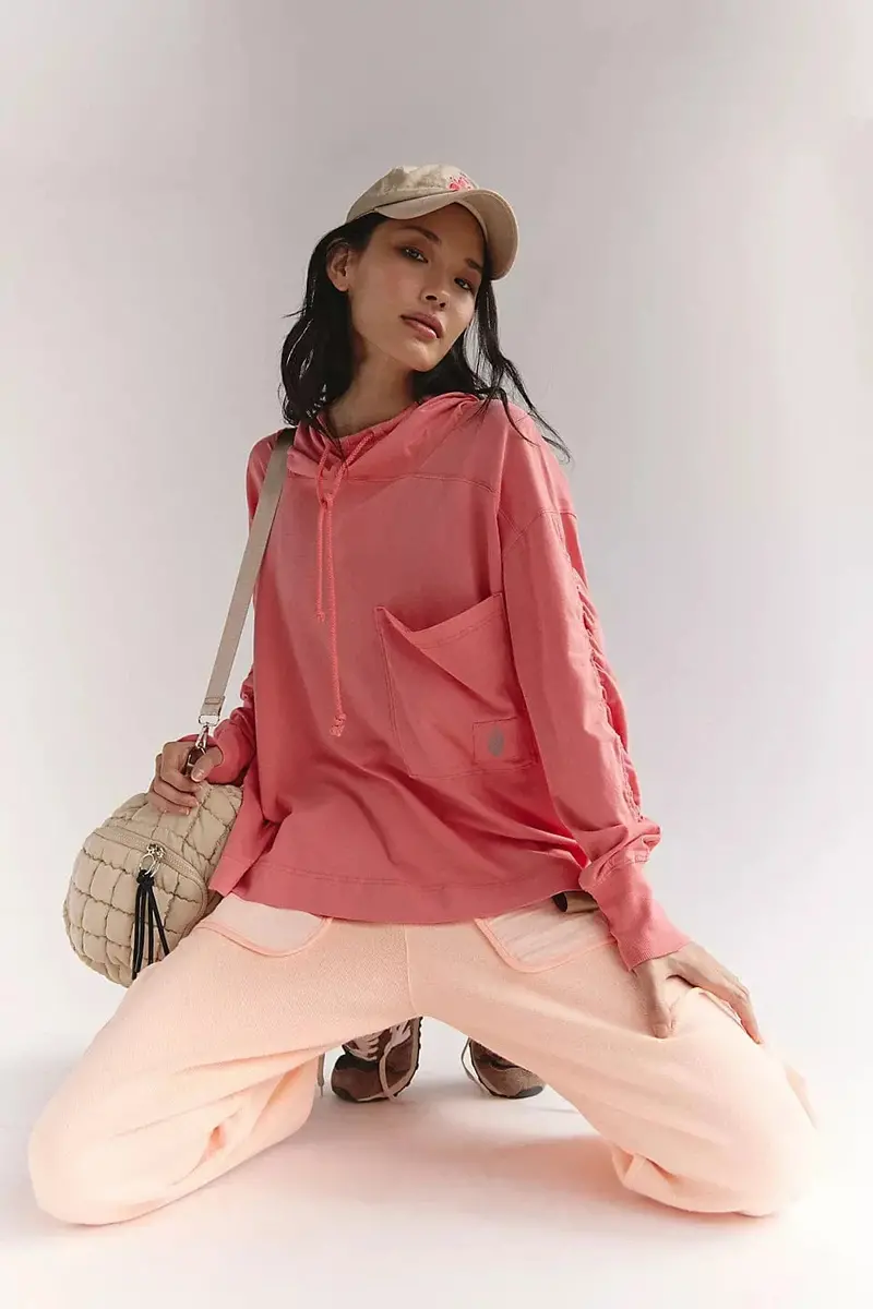 Free People Movement Hot Shot Hooded Layer for Women – Hibiscus Print