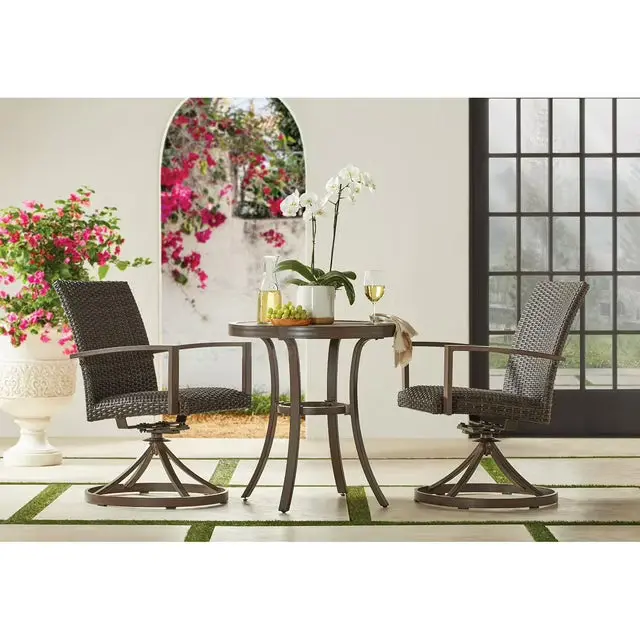 Fremont 3-Piece Bistro Patio Set – Compact Aluminum Design