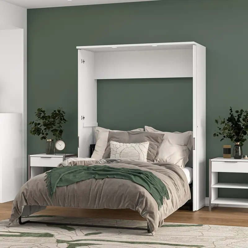 Full-Size Murphy Bed Featuring Built-In Desk