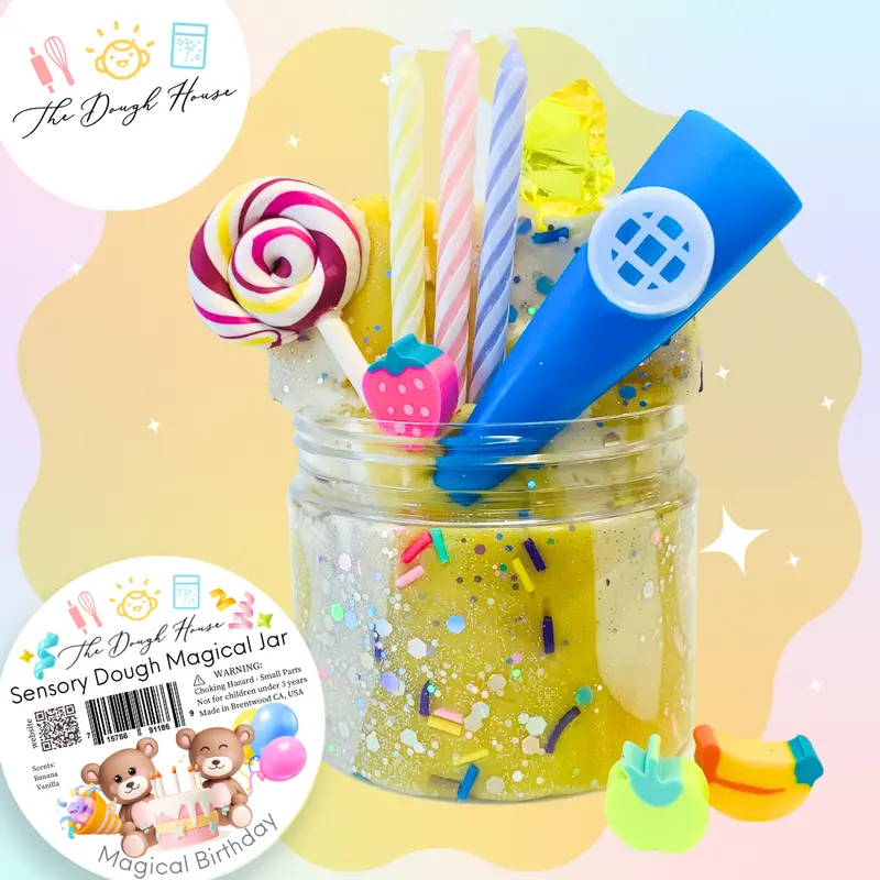 Fun-Size Birthday-Themed Magical Sensory Dough Jar
