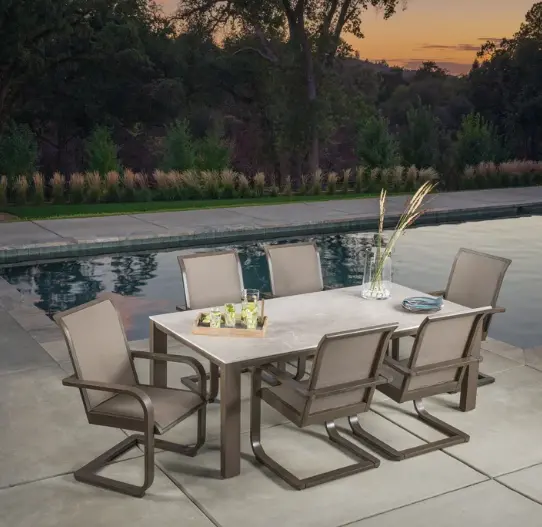 Gibson All-Weather Sling Dining Set – 7-Piece Outdoor Collection