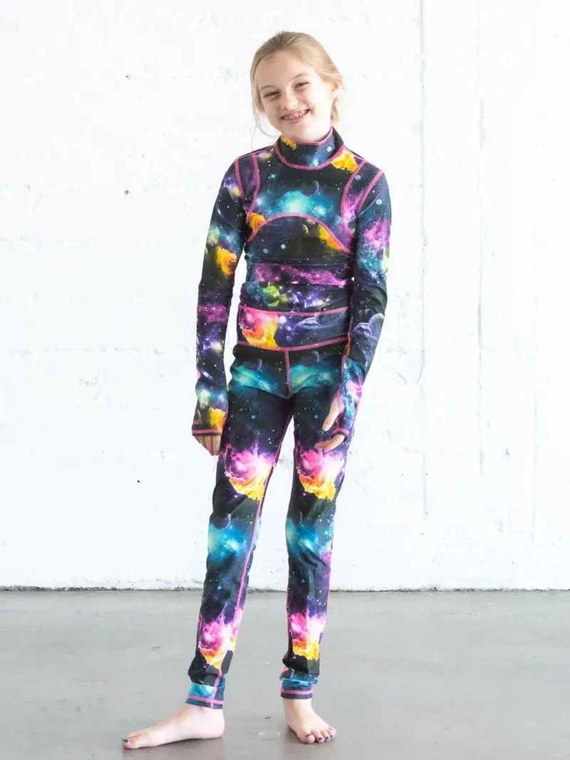 Girls’ Galaxy Long-Sleeve Swimsuit