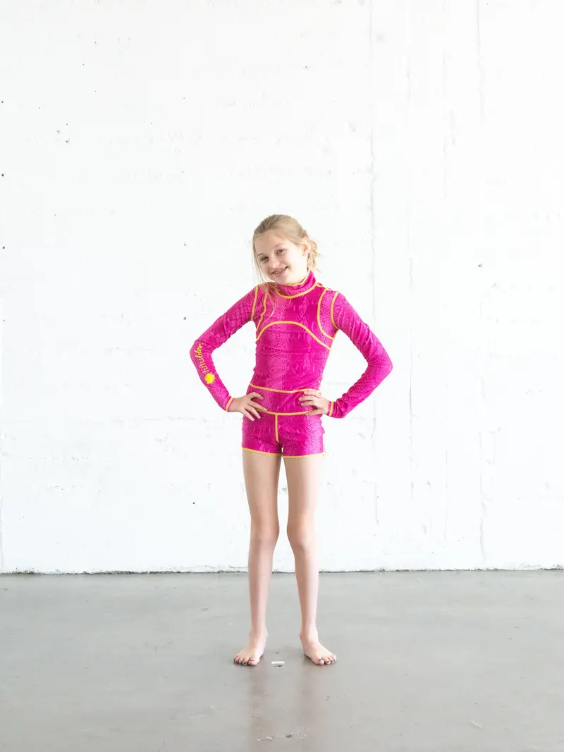 Girls’ In The Pink Short-Sleeve Swimsuit (Final Sale)