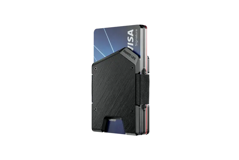 Groove Stealth Wallet – Sleek Black Minimalist Design
