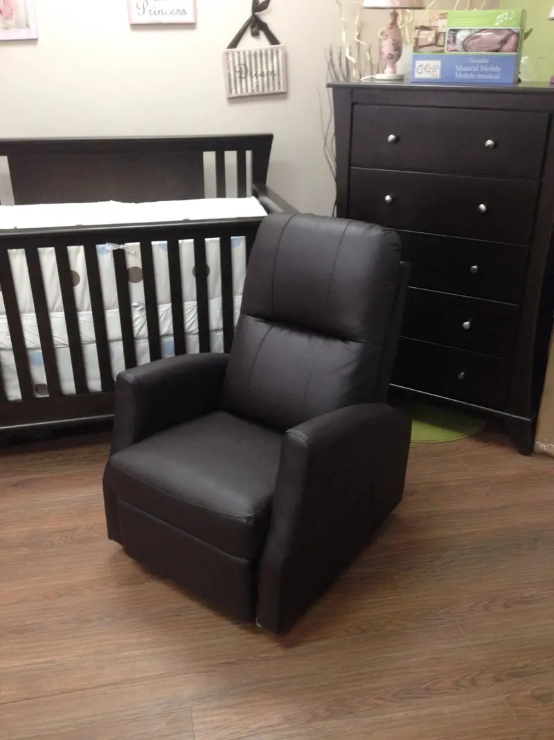 Hailey Glider Recliner Chair – Java and Brown Upholstery