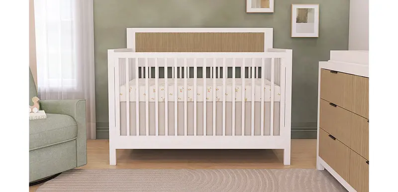 Hailey Nursery Set: 2-Piece Convertible Collection in White and Walnut