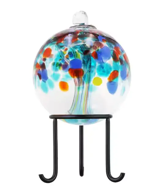Hand-Blown Glass Tree of Life Ornament – 4-Inch Multi-Color Devotional Ball