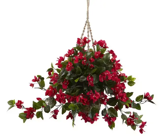 Hanging Basket Artificial Bougainvillea Arrangement