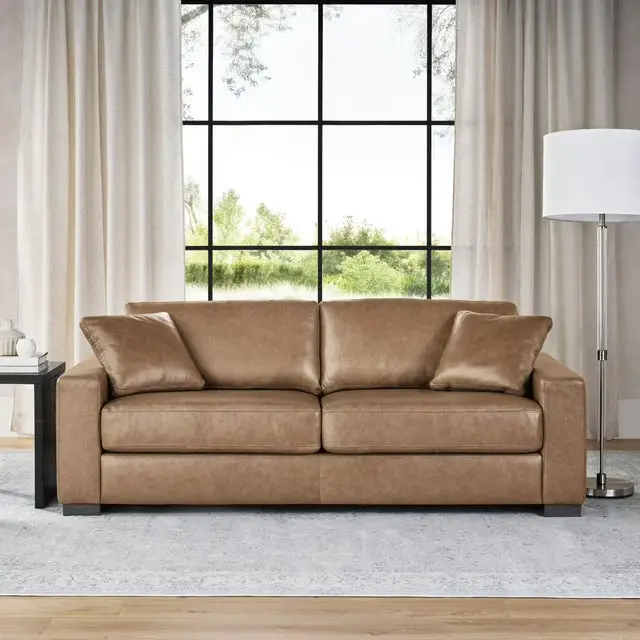 Harrison Genuine Leather Sofa – Premium Full-Grain Upholstery